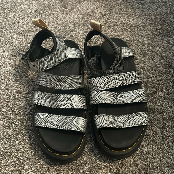Doc Marten Silver snake print sandals - Picture 1 of 5